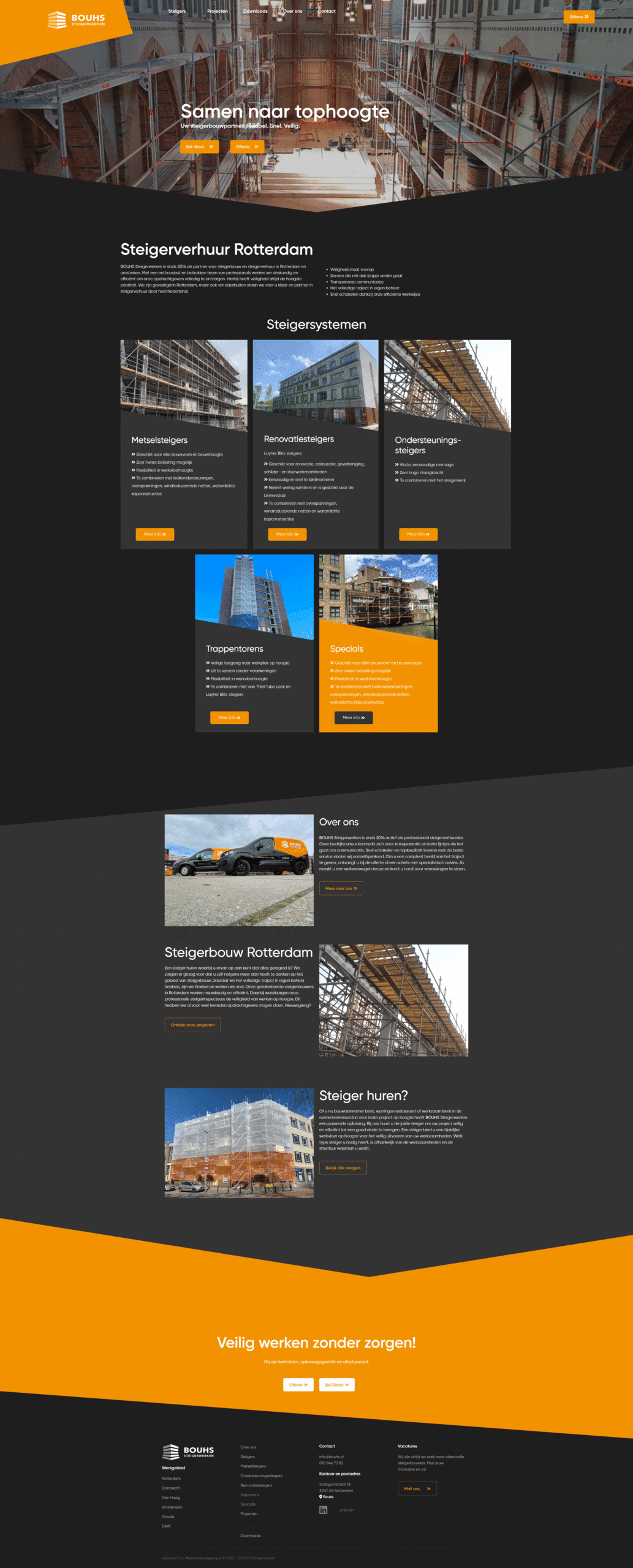 Complete migratie van Webflow naar WordPress Bouhs Steigerwerken